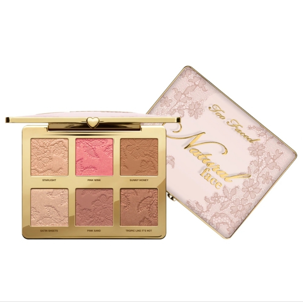 Natural Face Highlight, Blush, & Bronzing Veil Face Palette